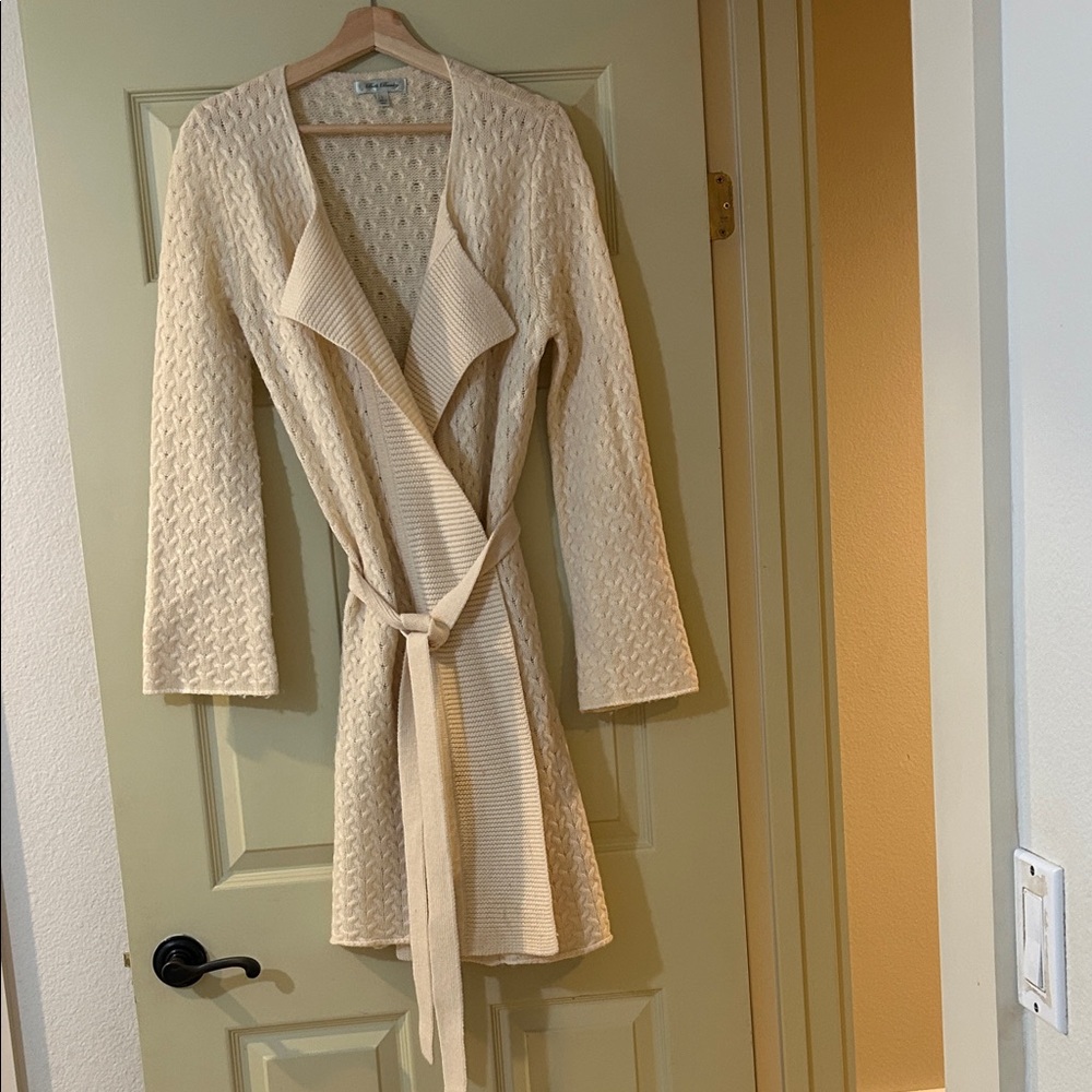 Beth Bowley Textured Cream 3/4 Sweater/Coat